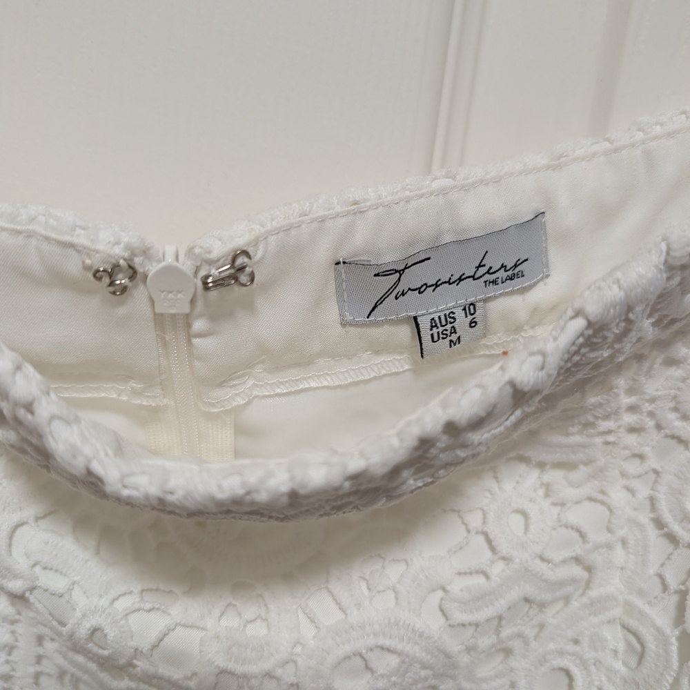 White Lace Celine Off-Shoulder Women’s Coord Set - Picture 5 of 7